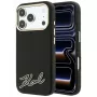 Karl Lagerfeld Grained with Resin Signature Logo MagSafe telefono dėklas iPhone 18 Pro Max / 17 Pro Max, juodas