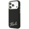 Karl Lagerfeld Grained with Resin Signature Logo MagSafe telefono dėklas iPhone 18 Pro Max / 17 Pro Max, juodas