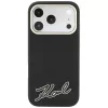 Karl Lagerfeld Grained with Resin Signature Logo MagSafe telefono dėklas iPhone 18 Pro Max / 17 Pro Max, juodas
