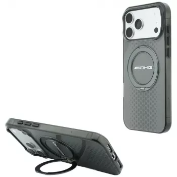 Mercedes AMG00127 AMG IML Double Layer Urban Line telefono dėklas su MagSafe ir žiedu-stovu, skirtas iPhone 18 Pro Max / 17 Pro Max, pilkas