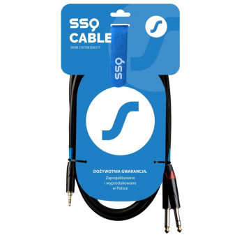 SSQ MIJM3 SS-1815 audio kabelis 3 m, 3,5 mm stereo Jack – 2x 6,3 mm mono Jack, juodas