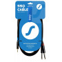 SSQ MIJM3 SS-1815 audio kabelis 3 m, 3,5 mm stereo Jack – 2x 6,3 mm mono Jack, juodas