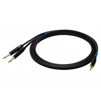 SSQ MIJM3 SS-1815 audio kabelis 3 m, 3,5 mm stereo Jack – 2x 6,3 mm mono Jack, juodas
