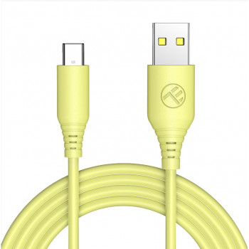 Tellur TLL155400 silikoninis kabelis USB – Type-C, 3A, 1 m, geltonas