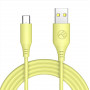 Tellur TLL155400 silikoninis kabelis USB – Type-C, 3A, 1 m, geltonas