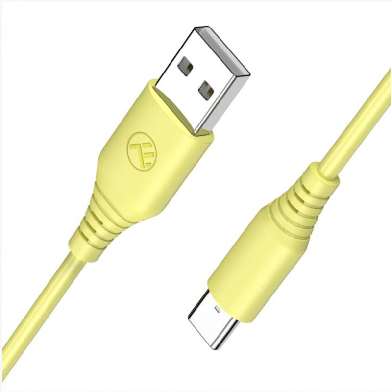Tellur TLL155400 silikoninis kabelis USB – Type-C, 3A, 1 m, geltonas