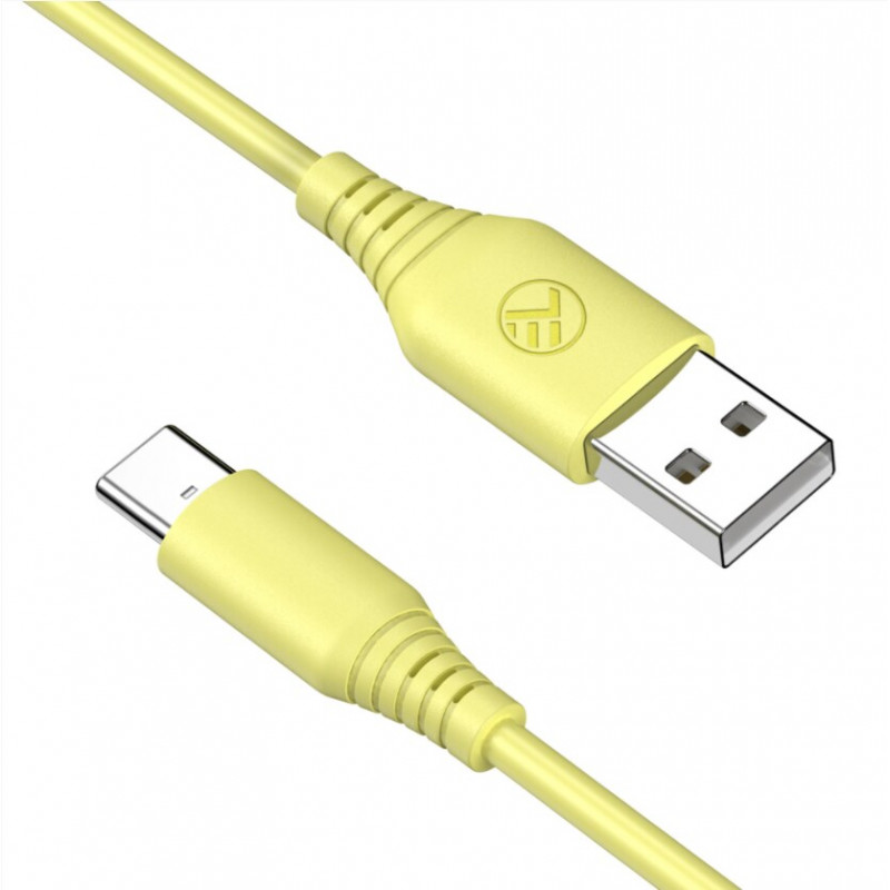 Tellur TLL155400 silikoninis kabelis USB – Type-C, 3A, 1 m, geltonas