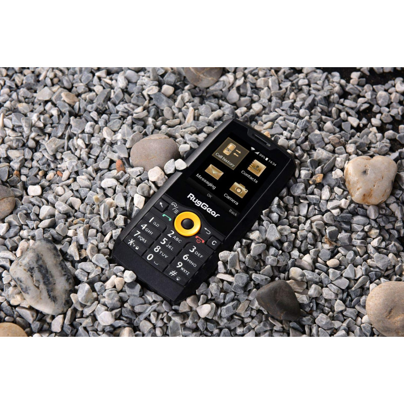 RugGear RG150 patvarus mygtukinis telefonas, Dual SIM, juodas