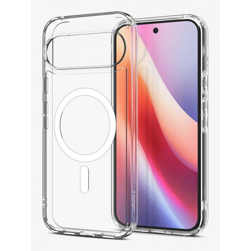 Spigen Ultra Hybrid MagSafe telefono dėklas Google Pixel 10 Pro / Pixel 10, baltai skaidrus