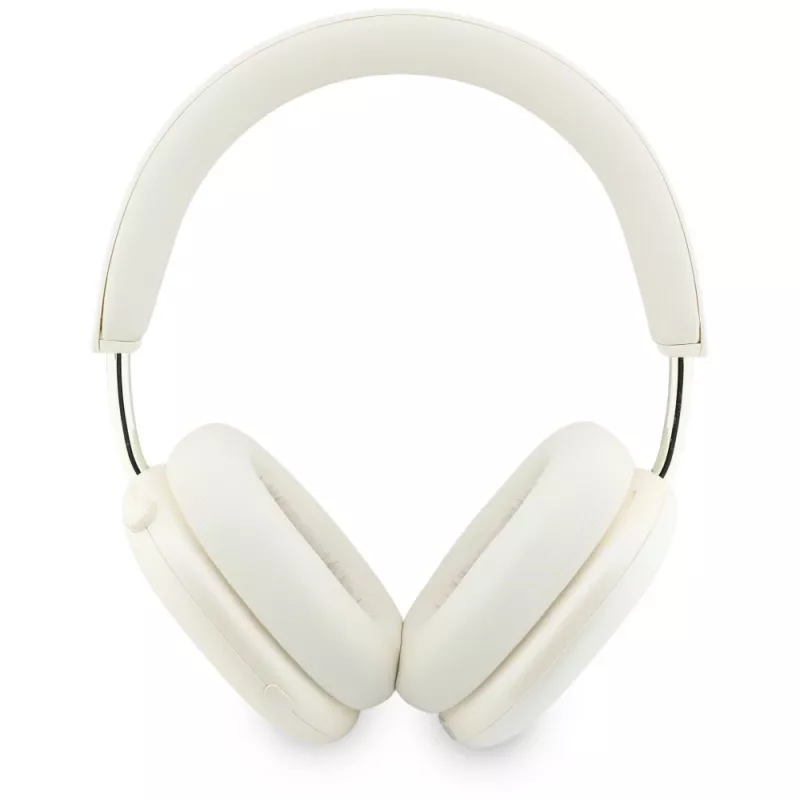 Guess GUE005824 Metallic Effect Metal Script Logo ausinės su Bluetooth ir ENC, smėlio spalvos