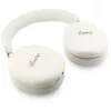 Guess GUE005824 Metallic Effect Metal Script Logo ausinės su Bluetooth ir ENC, smėlio spalvos