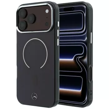 Mercedes Mer008921 Double Layer Iconic Logo MagSafe telefono dėklas, skirtas iPhone 18 Pro Max / 17 Pro Max, bordo
