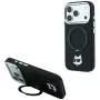 Karl Lagerfeld KF003216 Ring Stand 360 Choupette Head Pin MagSafe telefono dėklas, skirtas iPhone 18 Pro Max / 17 Pro Max, juodas