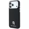 Karl Lagerfeld KF003263 Grained Karl Head Metal MagSafe telefono dėklas, skirtas iPhone 18 Pro / 17 Pro, juodas
