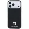 Karl Lagerfeld KF003263 Grained Karl Head Metal MagSafe telefono dėklas, skirtas iPhone 18 Pro / 17 Pro, juodas