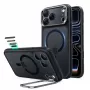 ESR Classic Hybrid Kickstand MagSafe telefono dėklas iPhone 17 Pro Max / 18 Pro Max, matinės juodos spalvos