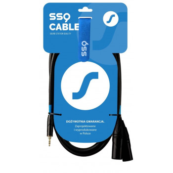 SSQ MIXLR1 SS-1816 garso kabelis su 3,5 mm stereo jack ir 2x XLR jungtimis, 1 m, juodas