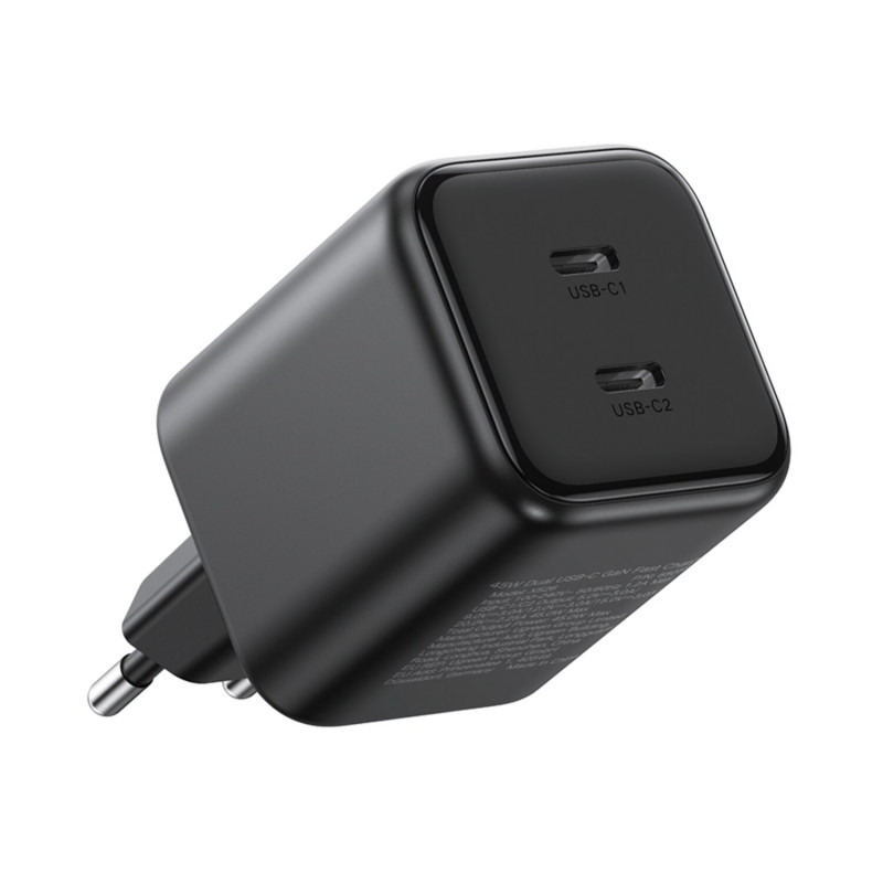 Ugreen X526 kroviklis 45 W, 2 x USB-C, GaN, juodos spalvos