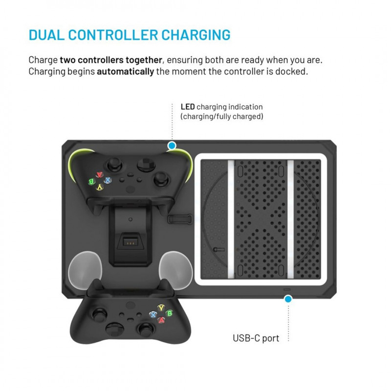 Fixed FIXXB-MCS-BK daugiafunkcinė stotelė konsolei Xbox Series X/S, juoda