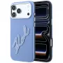 Karl Lagerfeld Smooth Big Resin Signature Logo dėklas iPhone 18 Pro / 17 Pro telefonams, mėlynas