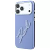 Karl Lagerfeld Smooth Big Resin Signature Logo dėklas iPhone 18 Pro / 17 Pro telefonams, mėlynas