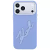 Karl Lagerfeld Smooth Big Resin Signature Logo dėklas iPhone 18 Pro / 17 Pro telefonams, mėlynas