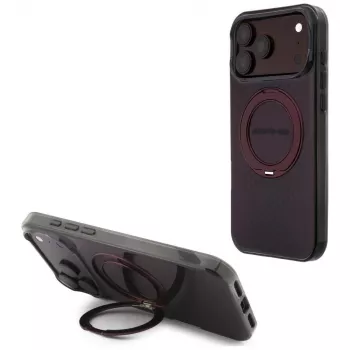 Mercedes AMG IML Double Layer Urban Line dėklas su Ring Stand ir MagSafe, skirtas iPhone 18 Pro Max / 17 Pro Max, bordo spalvos
