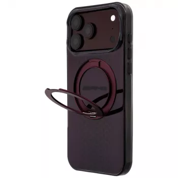 Mercedes AMG IML Double Layer Urban Line dėklas su Ring Stand ir MagSafe, skirtas iPhone 18 Pro Max / 17 Pro Max, bordo spalvos