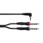 Cordial 14868 audio Y adapteris, 1x 3,5 mm jack kištukas - 2x 6,3 mm jack kištukas (mono), 3 m, juodos spalvos