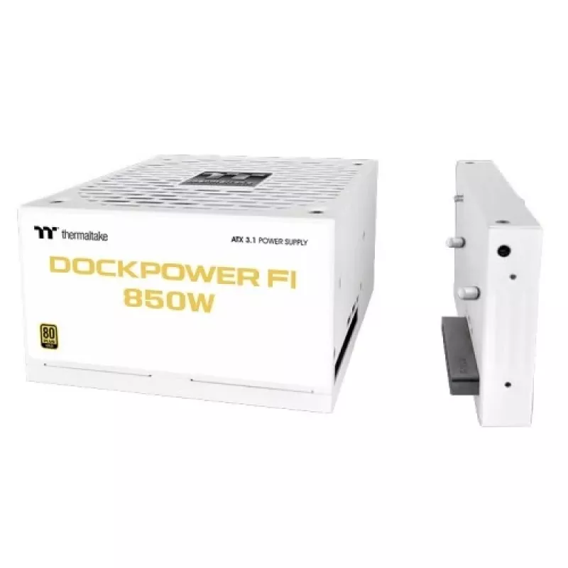 Thermaltake Dockpower FI 850 W kompiuterio maitinimo šaltinis, ATX 3.1, 80 PLUS Gold, sniego baltas