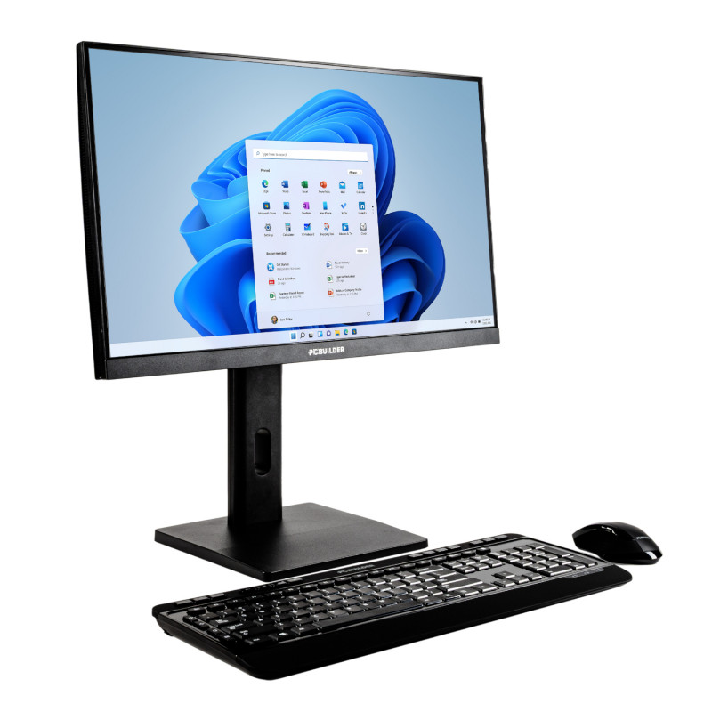 PCBuilder FUSION 24″ monoblokinis kompiuteris, Intel Core i5-12400, 16 GB DDR5, 1 TB SSD, Windows 11 Pro, komplekte belaidė klaviatūra ir pelė