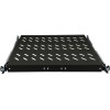 Alantec SA-PW-19-1U-370-4-C 19″ 1U ištraukiama lentyna serverių spintai, gylis 370 mm, 4 tvirtinimo taškai, juoda