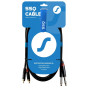 SSQ RCAJM2 SS-1428 audio laidas, 2x RCA – 2x 6,3 mm mono jack, 2 m, juodos spalvos