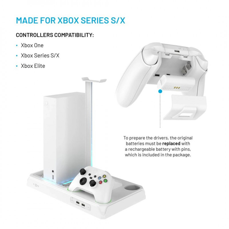 Fixed FIXXB-MCS-WH daugiafunkcė stotelė Xbox Series X/S konsolėms, balta