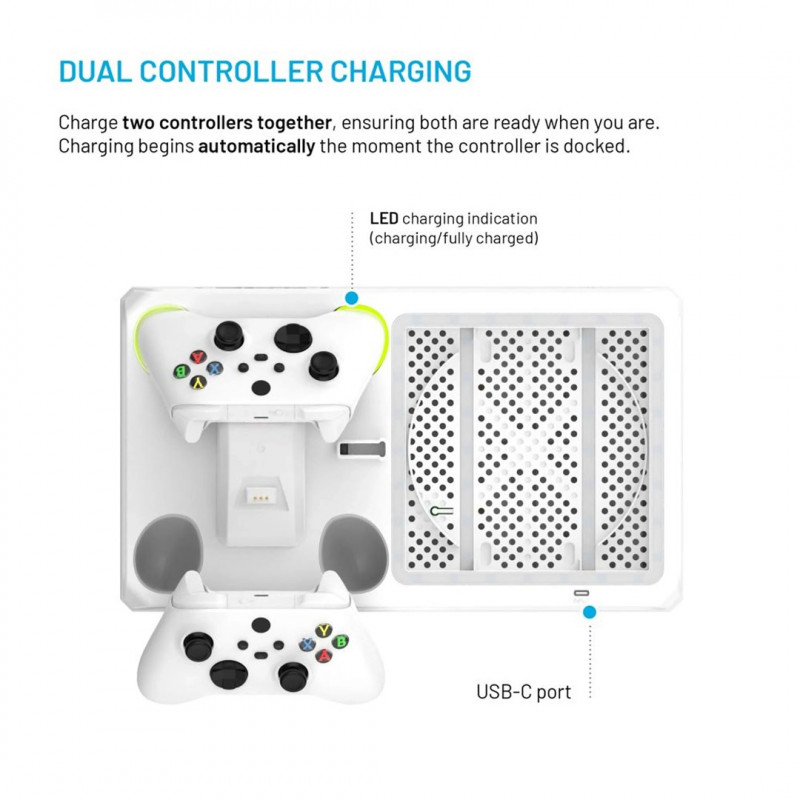Fixed FIXXB-MCS-WH daugiafunkcė stotelė Xbox Series X/S konsolėms, balta