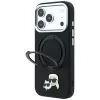 Karl Lagerfeld Ring Stand 360 Karl & Choupette Heads Pin MagSafe telefono dėklas iPhone 18 Pro Max / 17 Pro Max, juodas