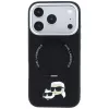 Karl Lagerfeld Ring Stand 360 Karl & Choupette Heads Pin MagSafe telefono dėklas iPhone 18 Pro Max / 17 Pro Max, juodas