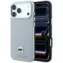 Karl Lagerfeld Grained Karl Head Metal MagSafe telefono dėklas iPhone 18 Pro Max / 17 Pro Max, pilkas