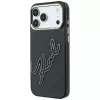Karl Lagerfeld IML Big Signature Resin Metal Frame telefono dėklas iPhone 18 Pro / 17 Pro, juodas