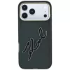Karl Lagerfeld IML Big Signature Resin Metal Frame telefono dėklas iPhone 18 Pro / 17 Pro, juodas