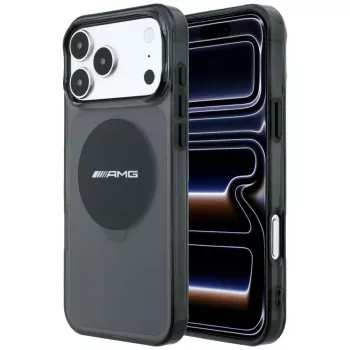 Mercedes AMG00131 telefono dėklas iPhone 18 Pro Max / 17 Pro Max, IML Transparent Bicolor Block, MagSafe, juodas