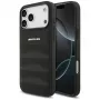 Mercedes AMG00117 telefono dėklas iPhone 18 Pro Max / 17 Pro Max, AMG Leather Debossed Lines Logo, juodas