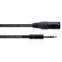 Cordial EM 0,5 MV juodas audio kabelis [1x 3 kontaktų XLR kištukas – 1x 6,3 mm (stereo) Jack kištukas], 0,50 m