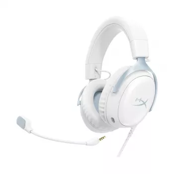 HyperX Cloud III žaidimų ausinės su mikrofonu, baltos-mėlynos, DF7F1AA