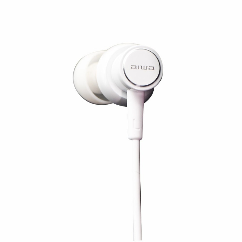 Aiwa ESTM-500W baltos ausinės į ausis su mikrofonu, laidinės, 3,5 mm lizdas