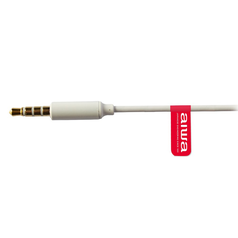 Aiwa ESTM-500W baltos ausinės į ausis su mikrofonu, laidinės, 3,5 mm lizdas