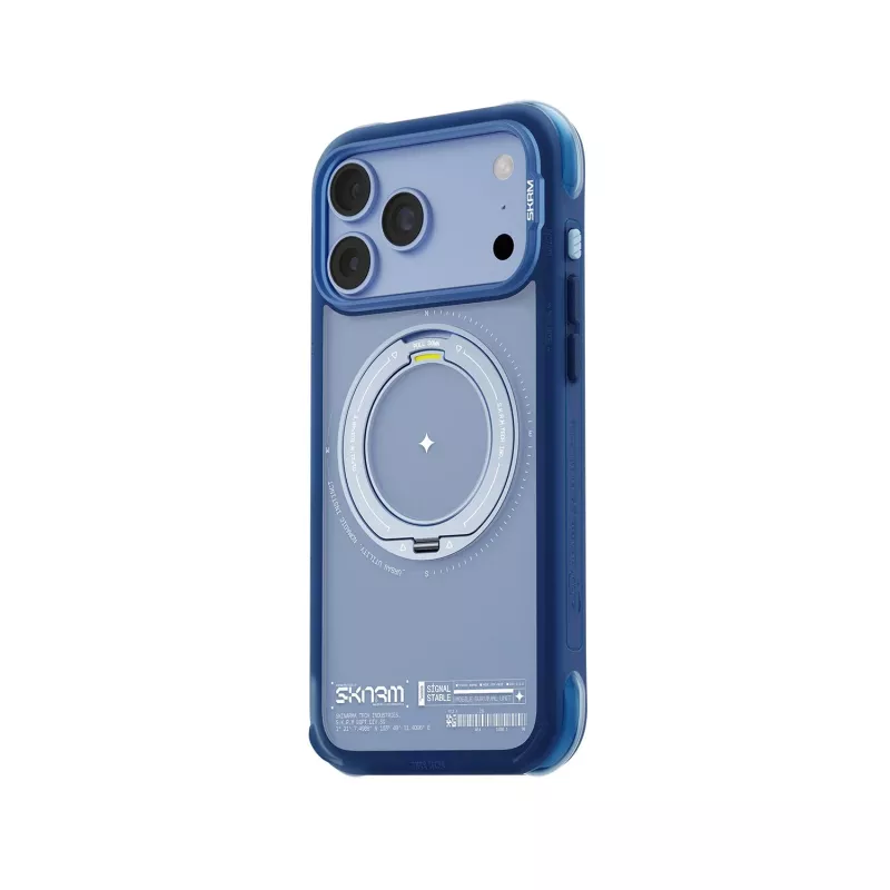 Skinarma Atlas telefono dėklas su MagSafe ir sukama atrama, skirtas iPhone 18 Pro Max / 17 Pro Max, mėlynas