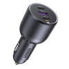 Ugreen EC705 įkroviklis automobiliui, USB + 2x USB-C, 130 W, su 1 m 5 A kabeliu