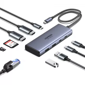 Ugreen CM498 USB šakotuvas su 1x USB-C PD, 2x USB-C ir 2x USB-A 3.2 Gen2 (45379)