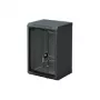 Triton RBA-09-AS3-BAX-C1 juoda 10 colių sieninė spinta, vientiso korpuso, 9U, 300 mm, su stiklinėmis durimis, RAL 9005